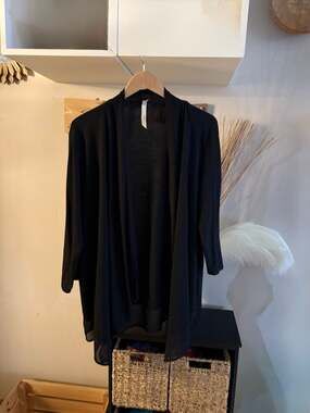 Collection Black Open-Front Cardigan 1X